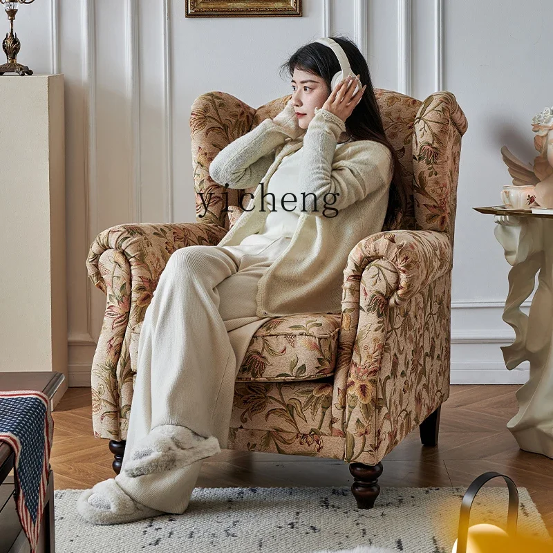 

fabric tiger godfather chair single sofa chair retro living room casual tiger stool