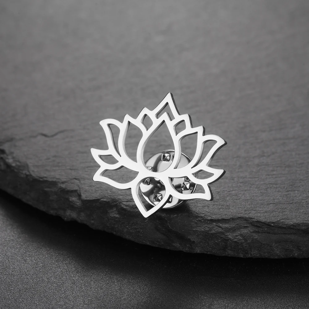 Dawapara Mandala Lotus Blume Frauen Brosche Anstecknadel Buddhismus Spiritueller Schmuck Mode Edelstahl Zubehör – Detail 8