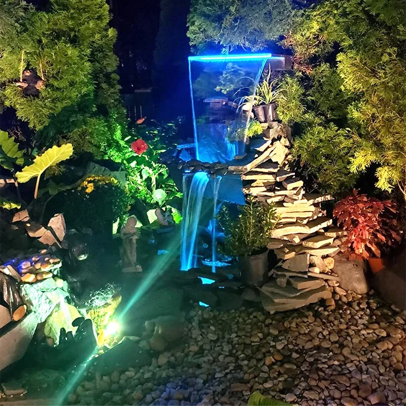 

Competitive Waterfall Descent Water Blade Outdoor Decoration Colorful Swimming Pool PVC Acrylic 12W RGB