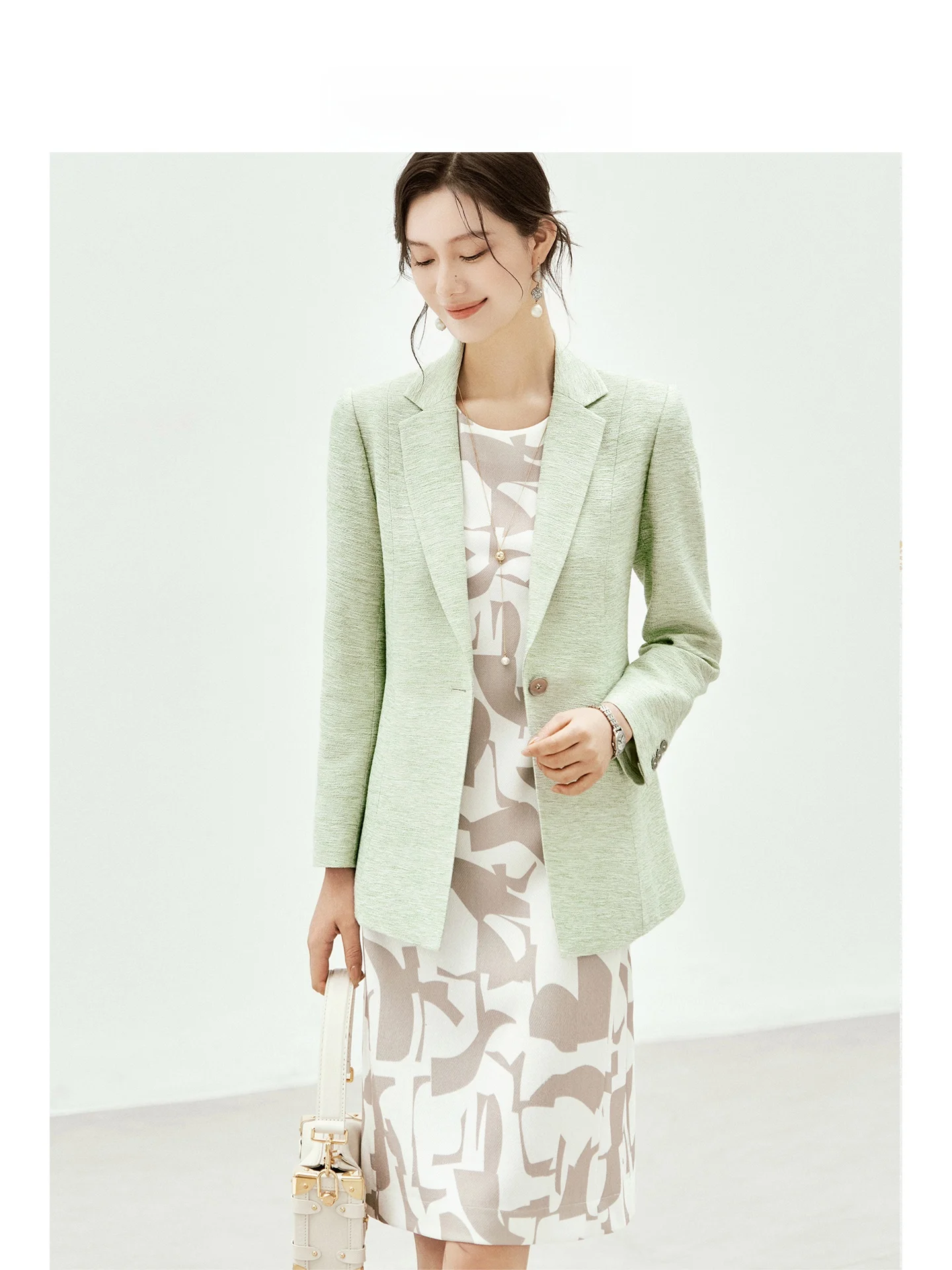 

Женский льняной костюм Ele Slim Fit: пиджак пастельного цвета для профессионального и повседневного использования, дышащий, комфортный, для офиса