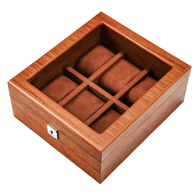 

Wooden Watch Box Organizer 12 Slots Brown Luxury Watch Box Case Wood Storage Box Men's Watches Display Gift Ideas Free Shipping