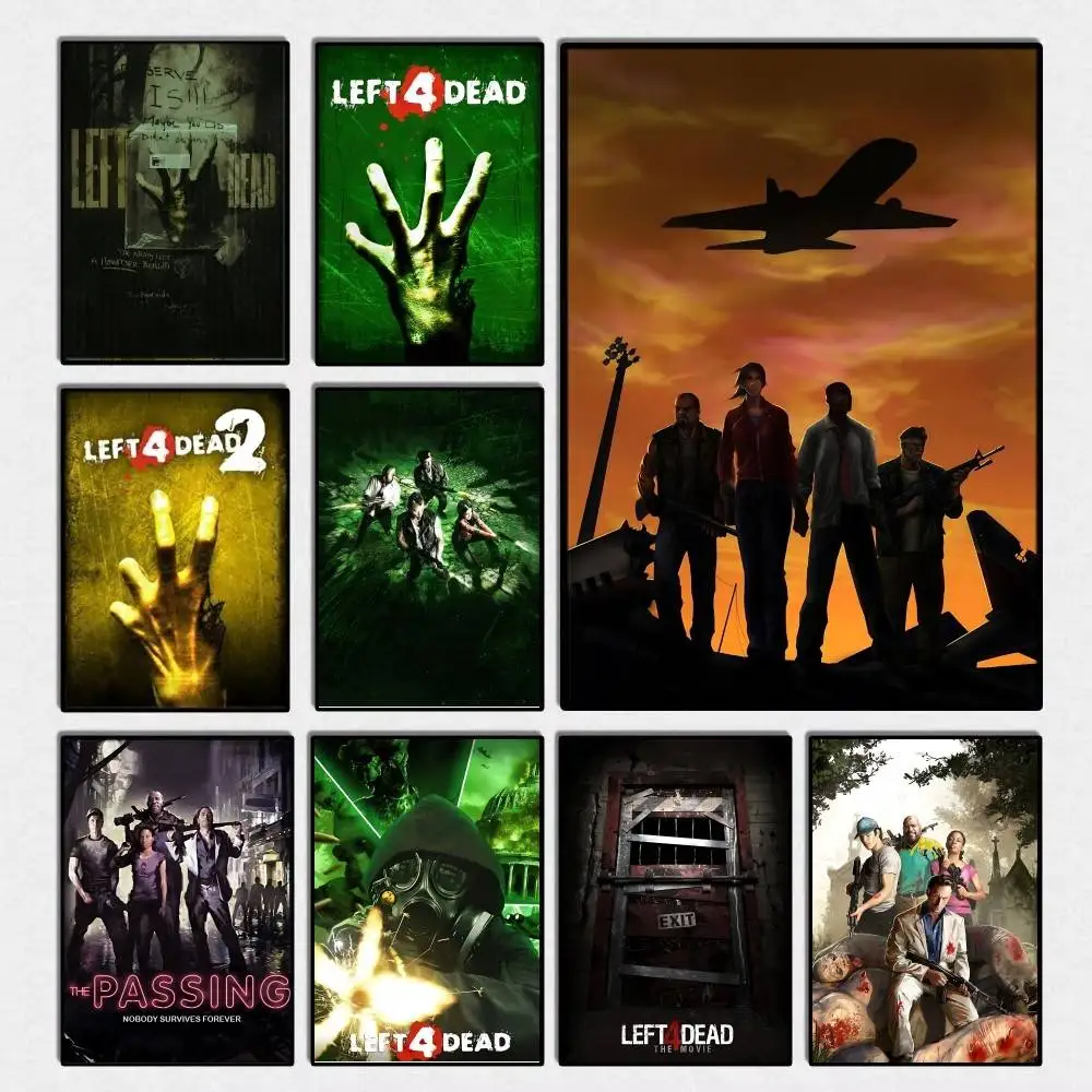Autocollant mural fantaisie L-Left 4 Dead Posters, jeu d'action classique, pour décoration murale de salon et de bar