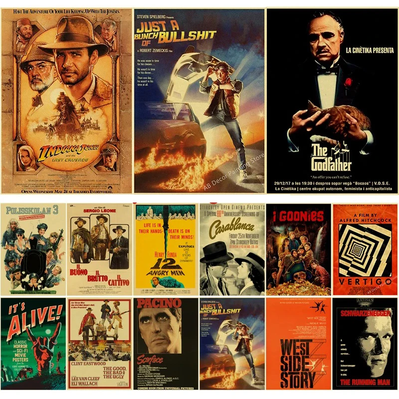 Old Movie Poster Vintage Classic Film Kraft Paper Prints Posters Retro Wall Art Painting Bar Club Home Room Cinema Decor Picture