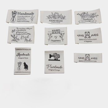 50Pcs Printed Cartoon Beige Cotton Woven Labels For DIY Sewing Supplies Clothing Care Labels Washable Garment Tags 50Pcs Printed Cartoon Beige Cotton Woven Labels For DIY Sewing Supplies Clothing Care Labels Washable Garment Tags