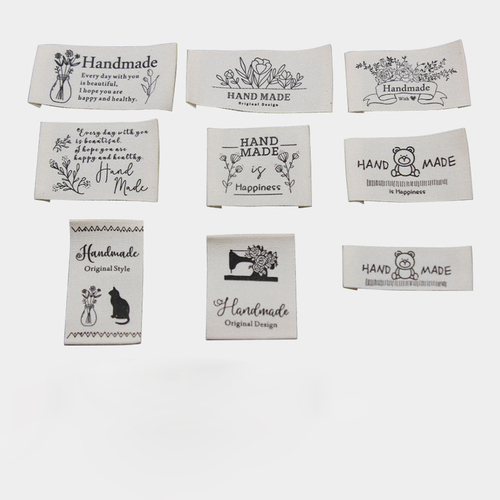 50Pcs Printed Cartoon Beige Cotton Woven Labels For DIY Sewing Supplies Clothing Care Labels Washable Garment Tags - View 1 50Pcs Printed Cartoon Beige Cotton Woven Labels For DIY Sewing Supplies Clothing Care Labels Washable Garment Tags - View 1