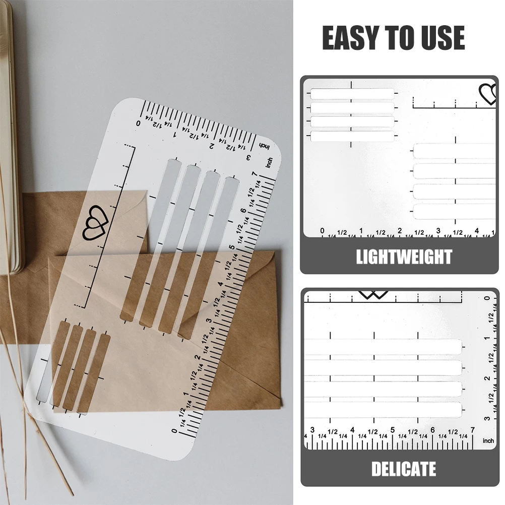 1 set Greeting Card Template Ruler Drawing Tool Stencils Plastic Envelope Addressing Templates Invitation Letter Craft Supplies