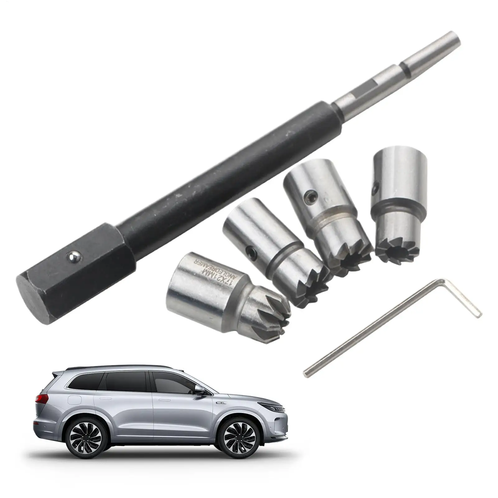 Picture 3: 5PCS Diesel Injector Seat Cutter Tool Set Cleaner Carbon Cutting Tool Kit Multifunctional Injector Seat Cleaning Set