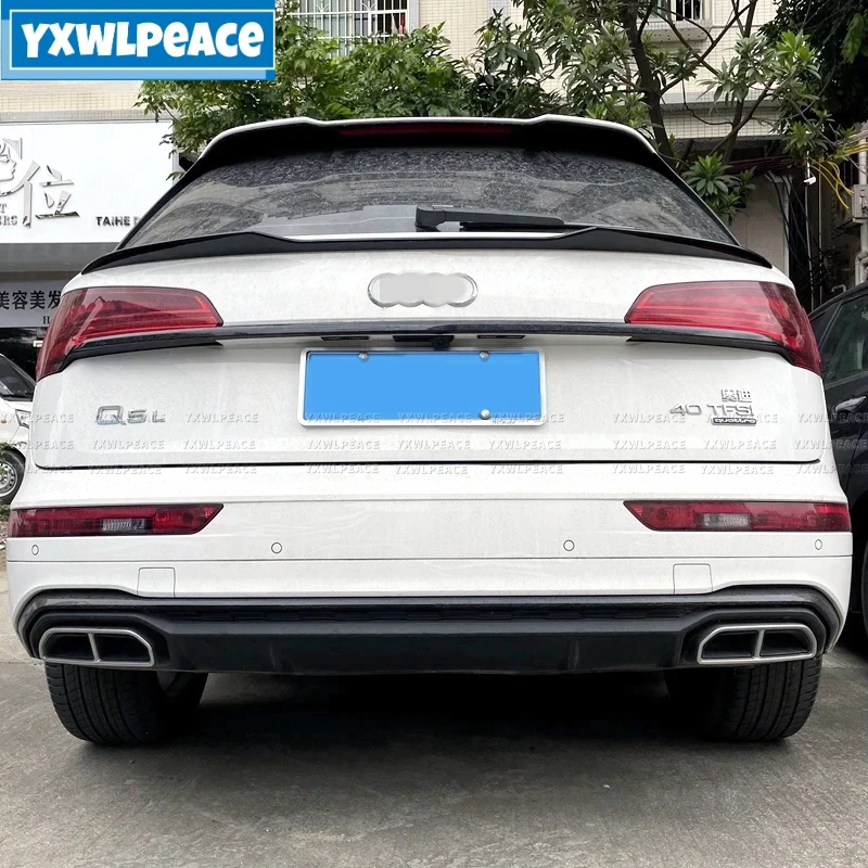 

For Audi Q5 Q5L Spoiler 2019 2020 2021 2022 High Quality ABS Glossy Black v Style Car Rear Middle Spoiler Body Kit Accessories