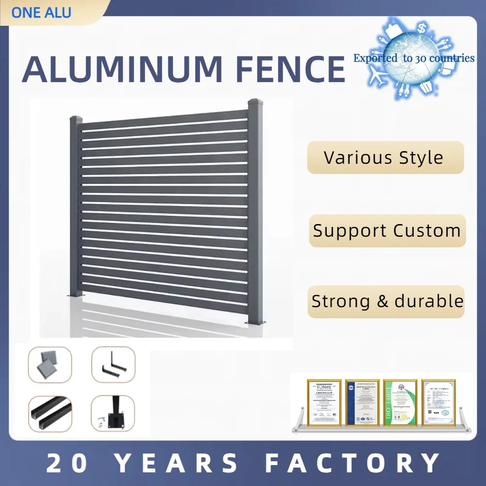 Aluminum Semi Privacy Fence Customized Splicing aluminum plate Aluminum Post Outdoor Decoration Privacy Slat Wall Screen