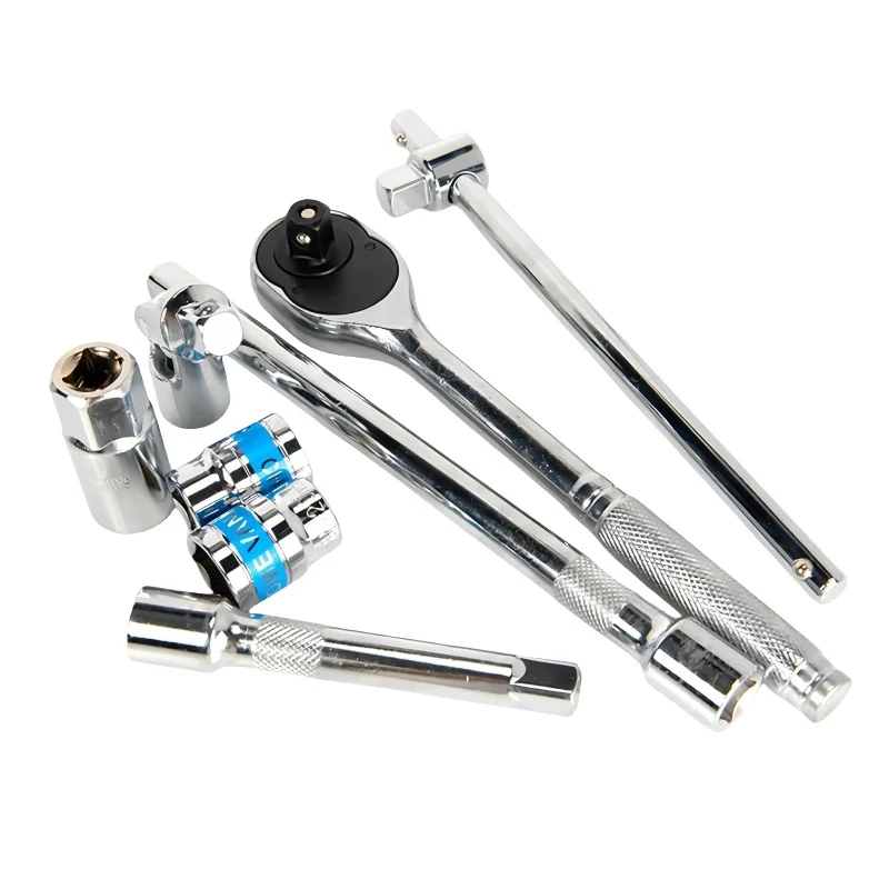 

24 piece set of car repair matching cylinder set, car small card straight rod heavy-duty 1/2 large flying socket wrench