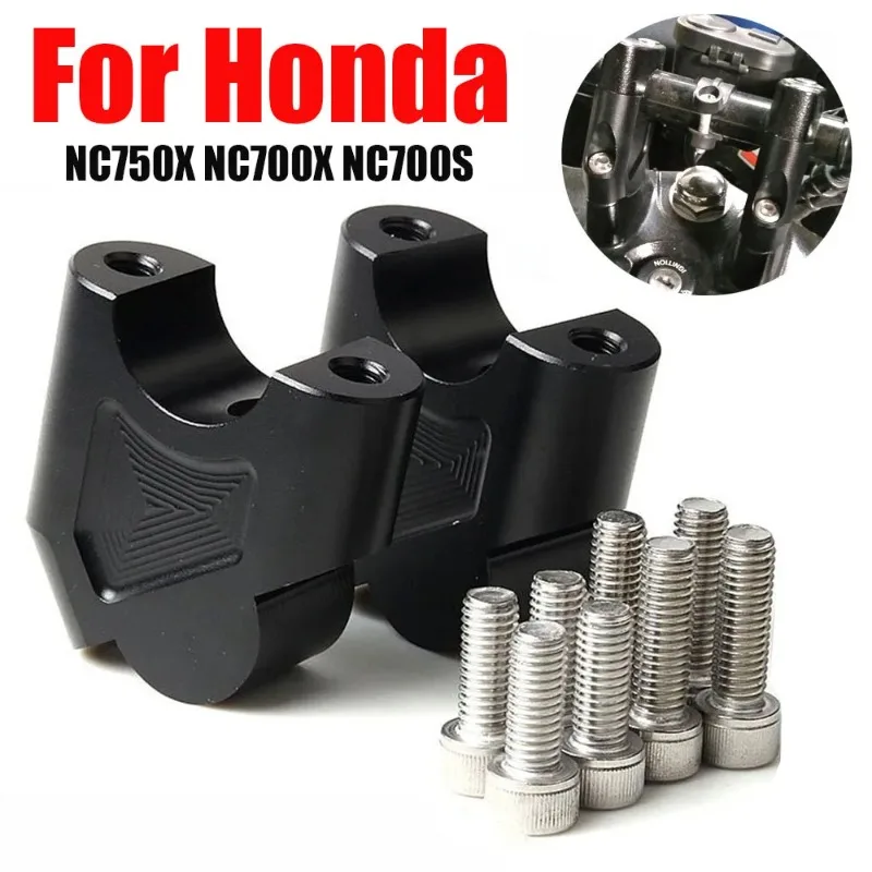 CNC Aluminum Motorcycle Handlebar Riser Heightening Clamp Motorcycle Accessories For HONDA NC700S NC700X NC750X CB500X