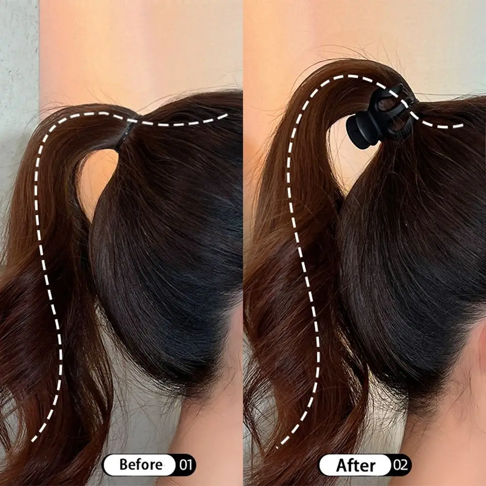 Pumpkin Hairpin Wome Hair Claw Black Solid Color Korean Style Hair Clip Girls Hairpin Small Hair Claw High Ponytail Fixed Clip