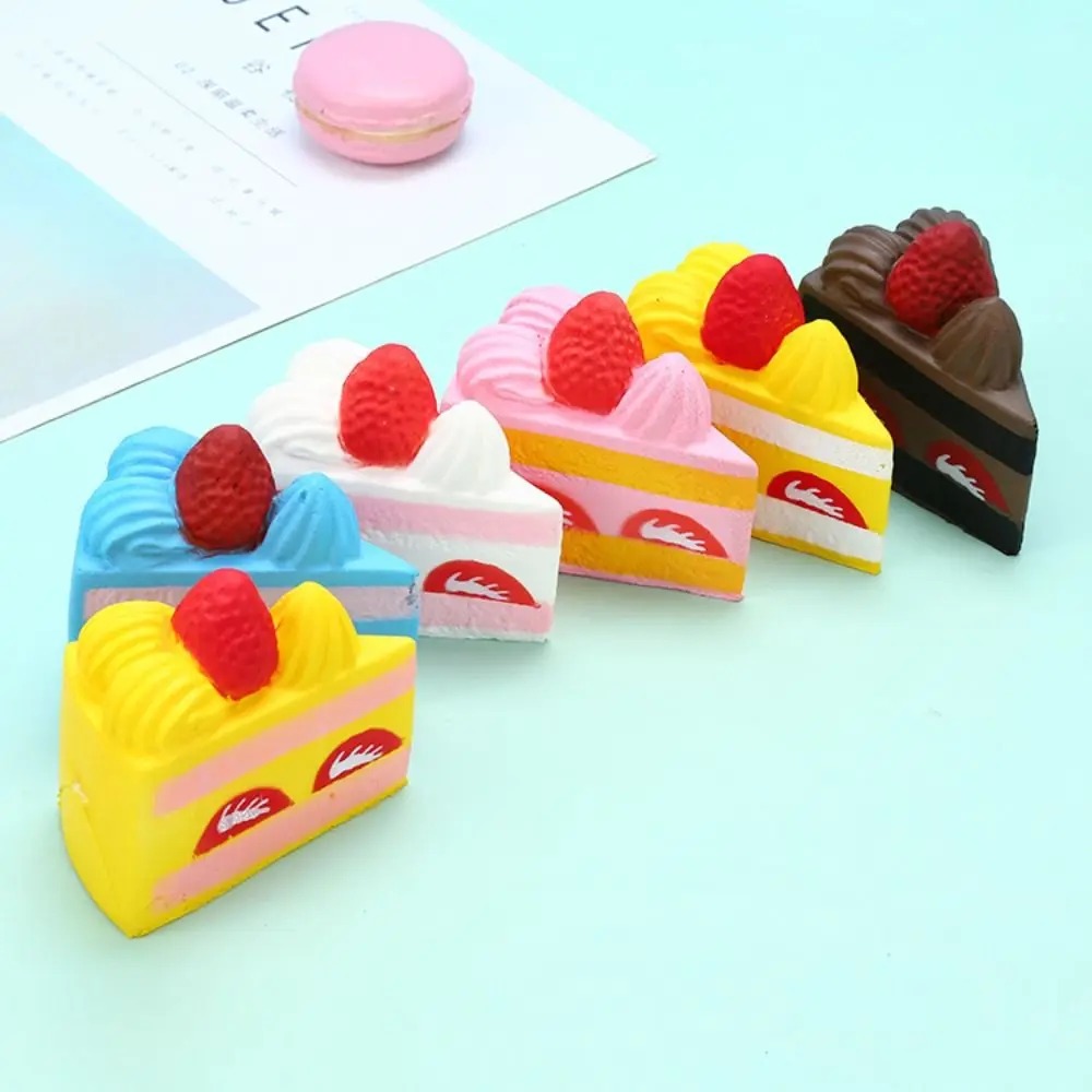 

Creative Soft Cake Squeeze Toys Strawberry Bread Triangle Bread Slow Rebound Toy PU Food Squeeze Sensory Toys Adult