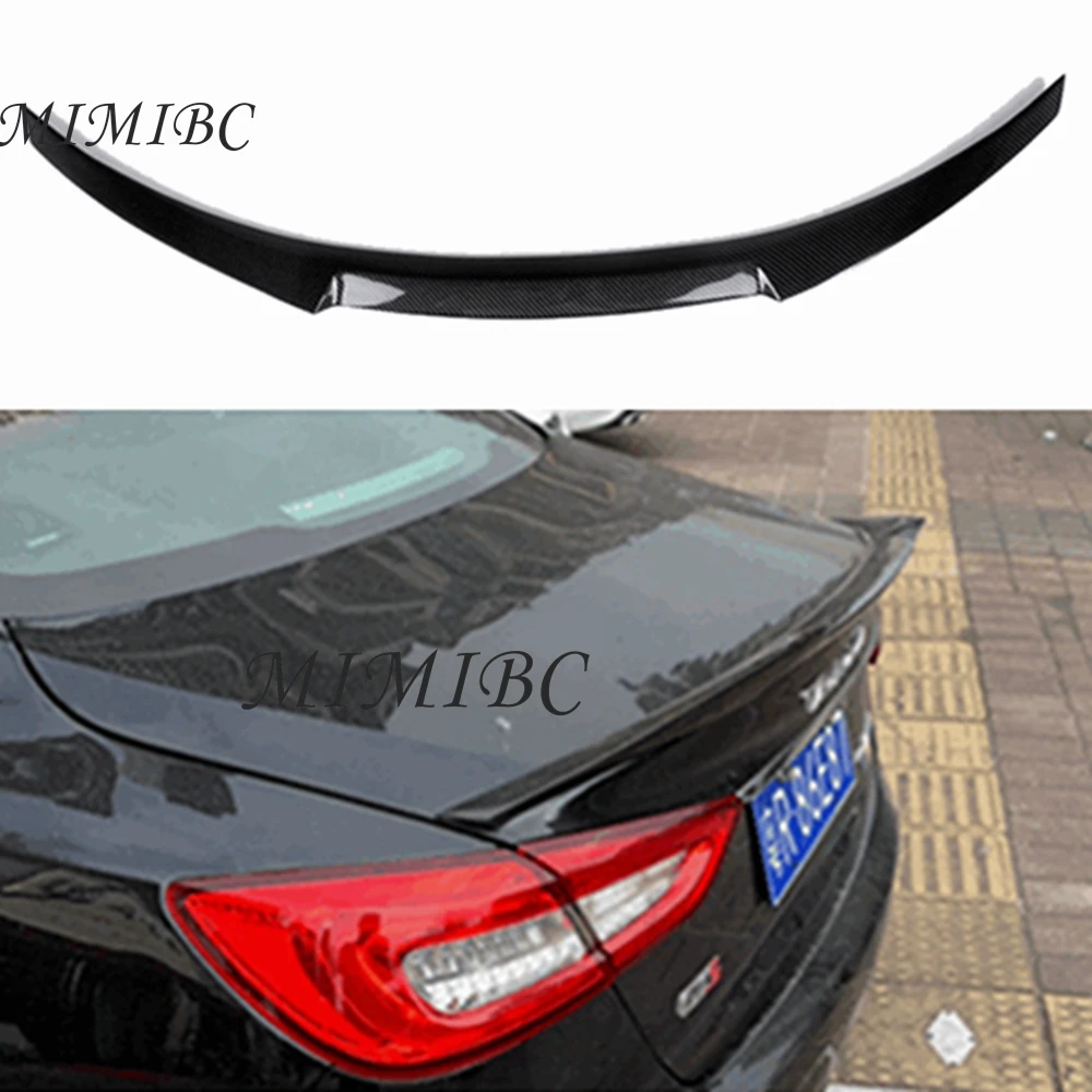 FOR Maserati Quattroporte M4 style Car Styling Carbon Fiber FRP Rear Spoiler Trunk Wing 2013-2018