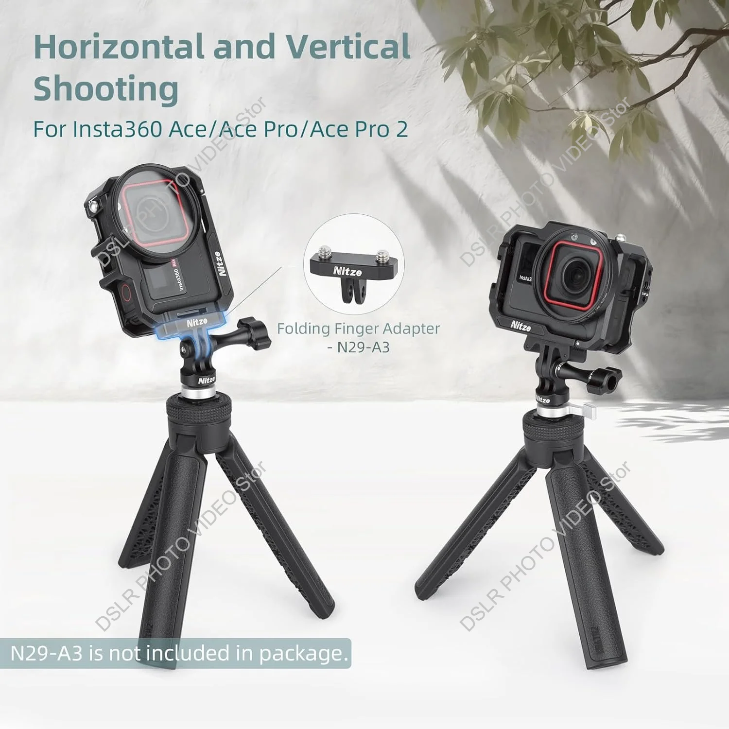 Nitze Gabbia in alluminio per fotocamera Insta360 Ace/Ace Pro/Ace Pro 2 Acti con anello adattatore filtro da 52 mm