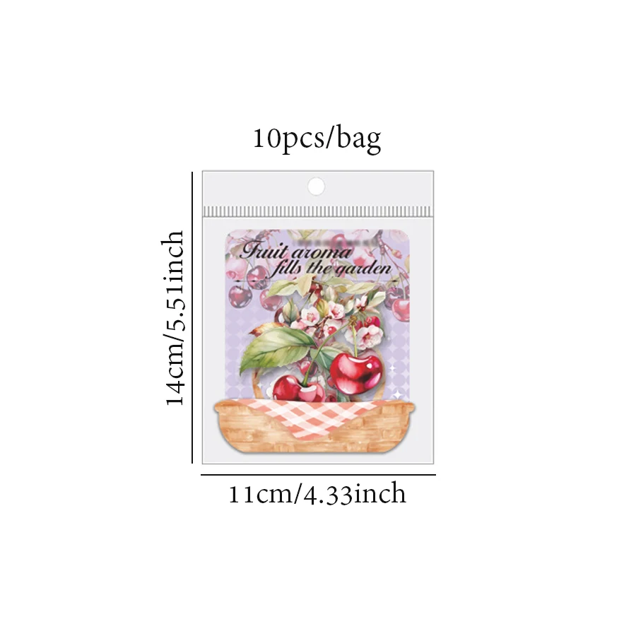 Mr. Paper 6Style 10Pcs/bag Fruitful Garden Theme Sticker Pack DIY Handbook Scrapbook Photo Frame Journal Phone Case
