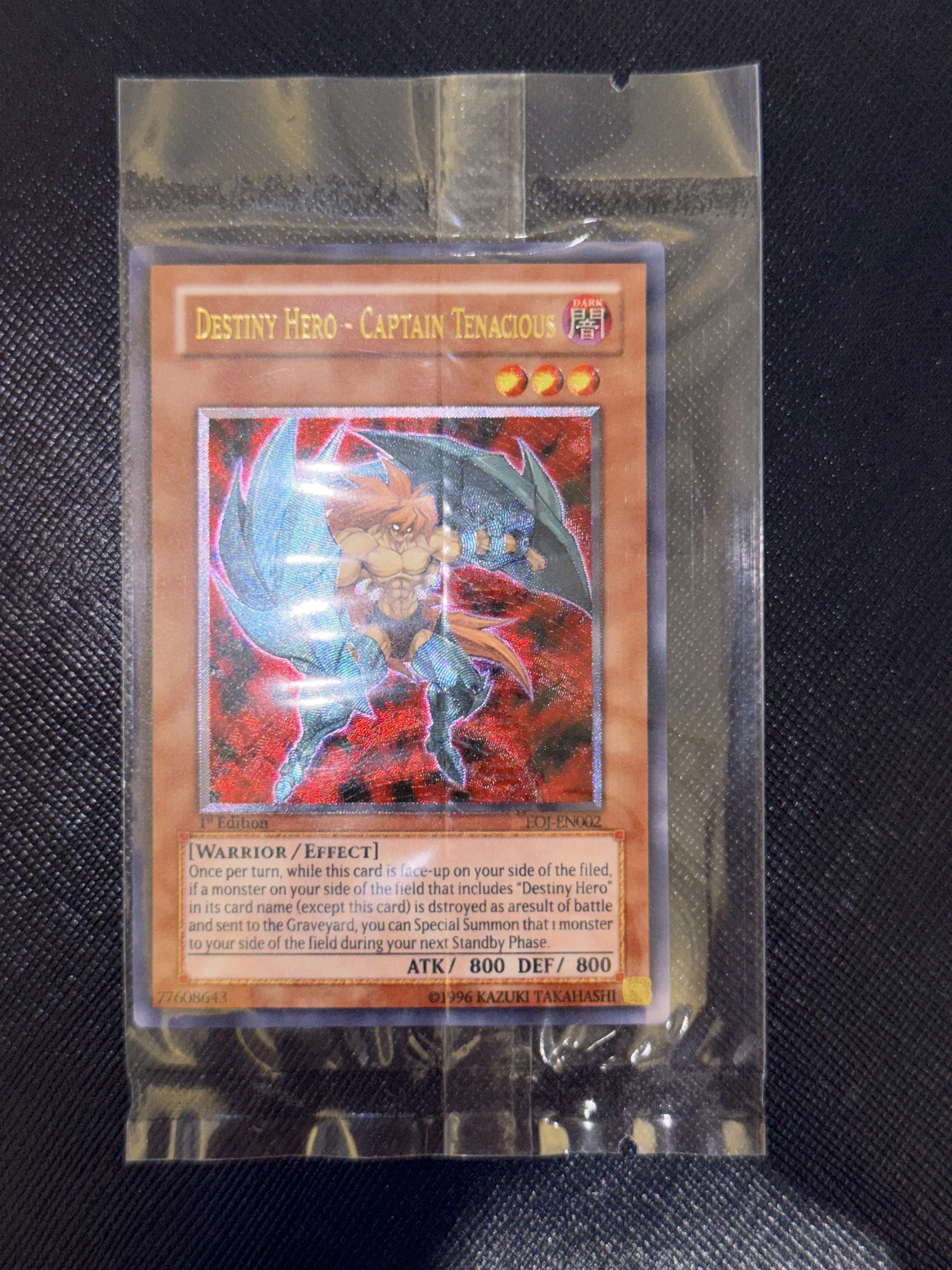 

Yu-Gi-Oh! DIY Custom Card Destiny HERO - Captain Tenacious EOJ-EN002 1st Edition Holographic Collectible Gift for Anime Fans Kid