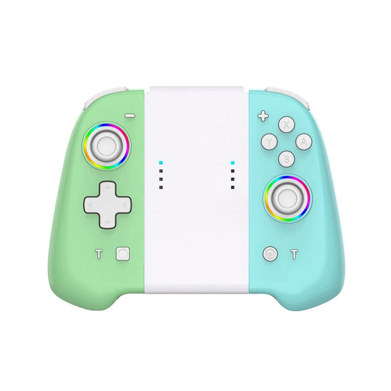 

Беспроводной джойстик REMANK для Nintend Switch/Switch OLED/Lite с 8-цветной RGB-подсветкой Геймпад с 6-осевым гироскопом и вибрацией