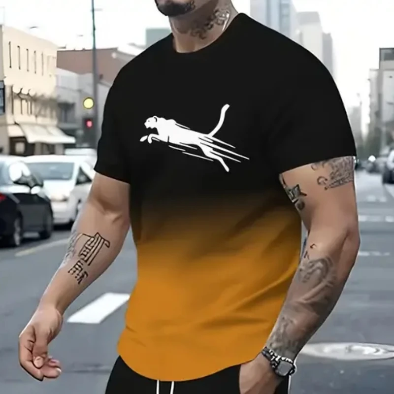 

Мужская футболка Animal Leopard Sports, быстросохнущая, дышащая, уличная, повседневная, модная, с коротким рукавом, летняя, пляжная одежда, костюм для серфинга, гидрокостюм