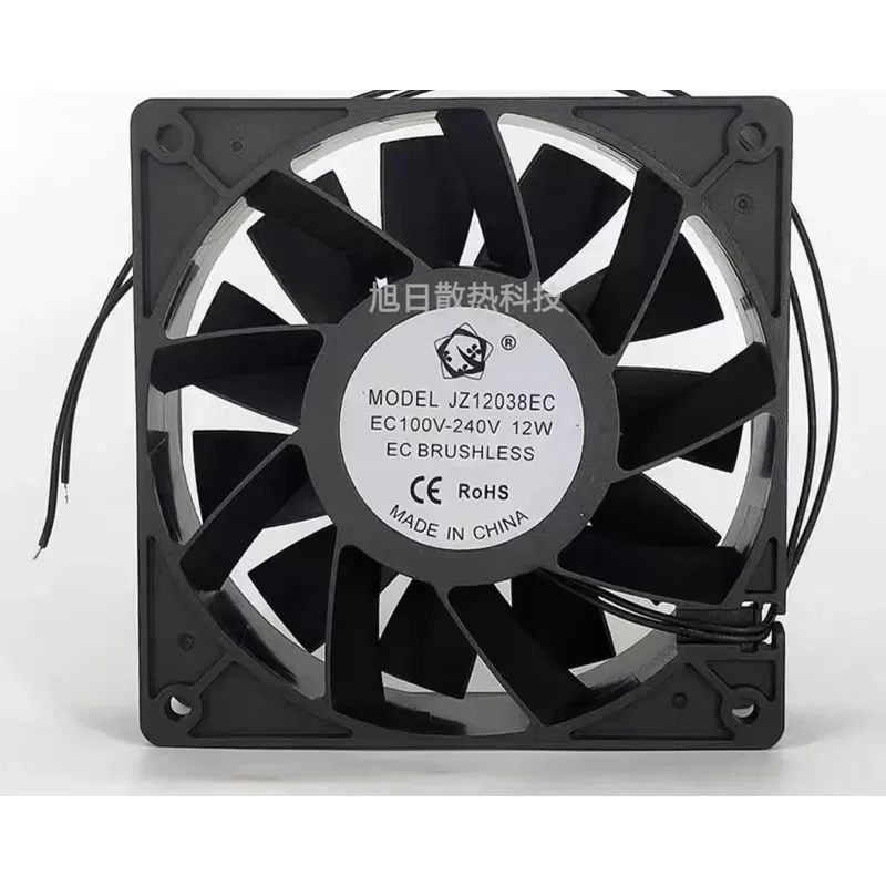 for JZ12038EC Violent Fan EC AC 100-240V Large Air Volume Cooling Fan 120X120X38mm High Speed Industrial Blower