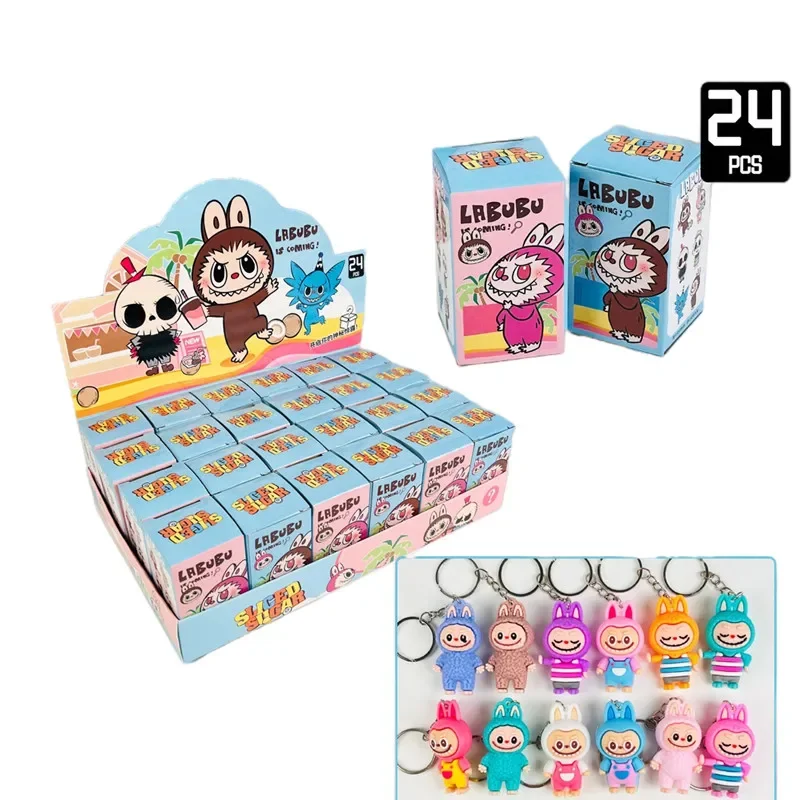 24PCS High Quality Labubu Capybara Exquisite And Fashionable Small Item Key Chain Cartoon Characters Children's Gift