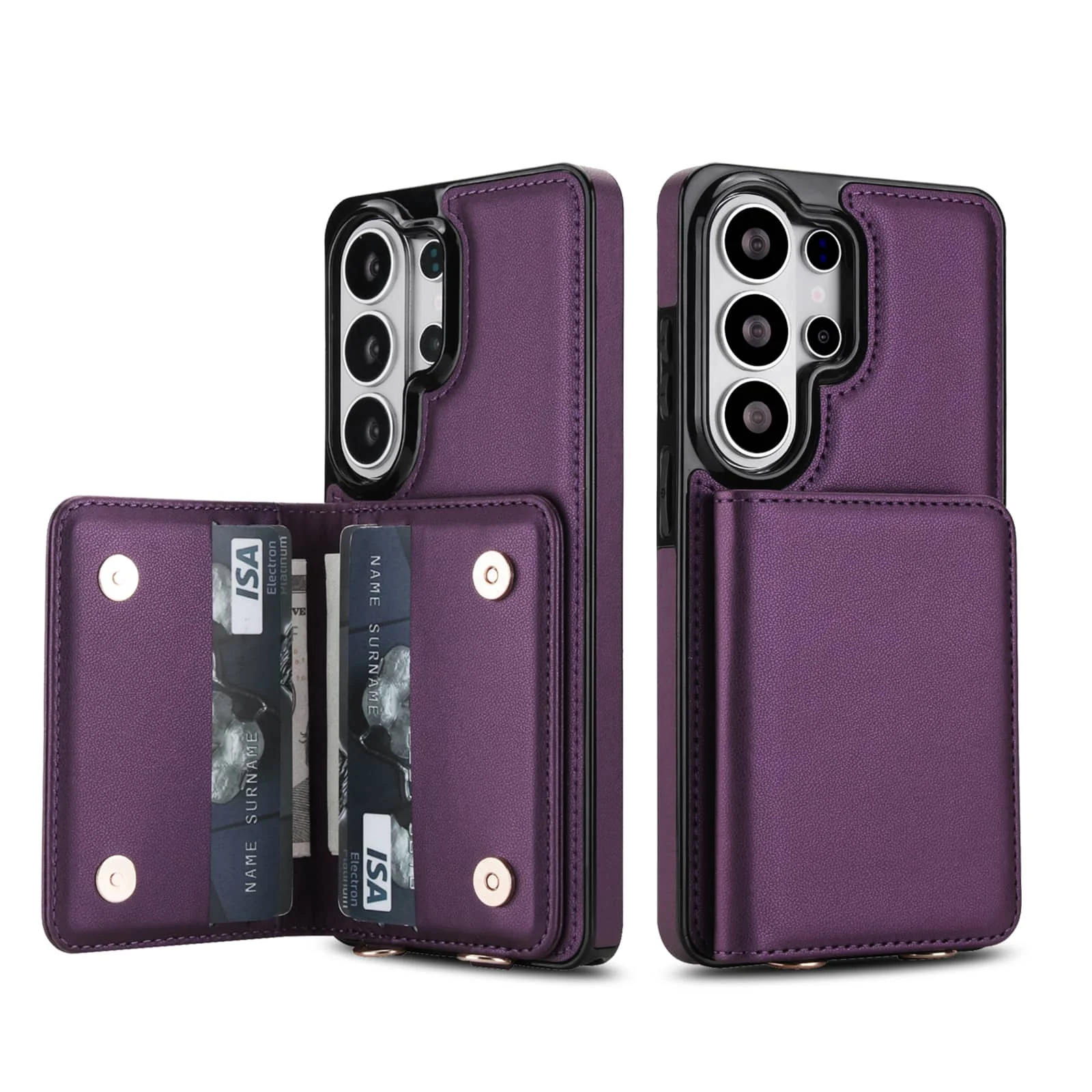 

For Samsung Galaxy S26 Ultra/S26 Plus Wallet Case 6 Card Slots RFID Blocking PU Leather Flip Cover Magnetic Closure Shockproof