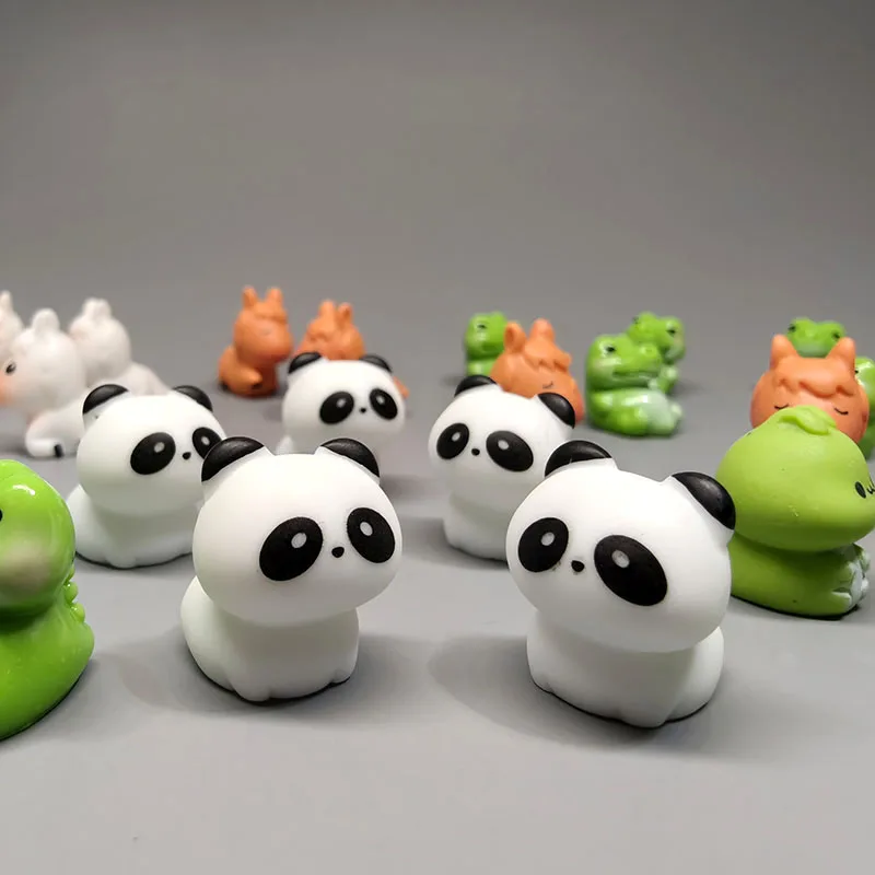 5pc mini animal bonito 2-3cm panda gato urso dos desenhos animados ornamento jardim de fadas brinquedo em miniatura casa de bonecas decoração diy artesanato