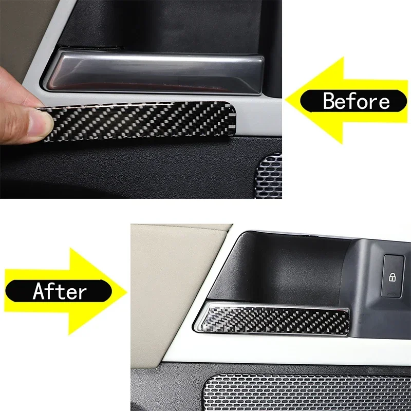 

For 2020-2024 Land Rover Defender 90 110 soft carbon fiber car styling inner handle decorative strip sticker car accessories