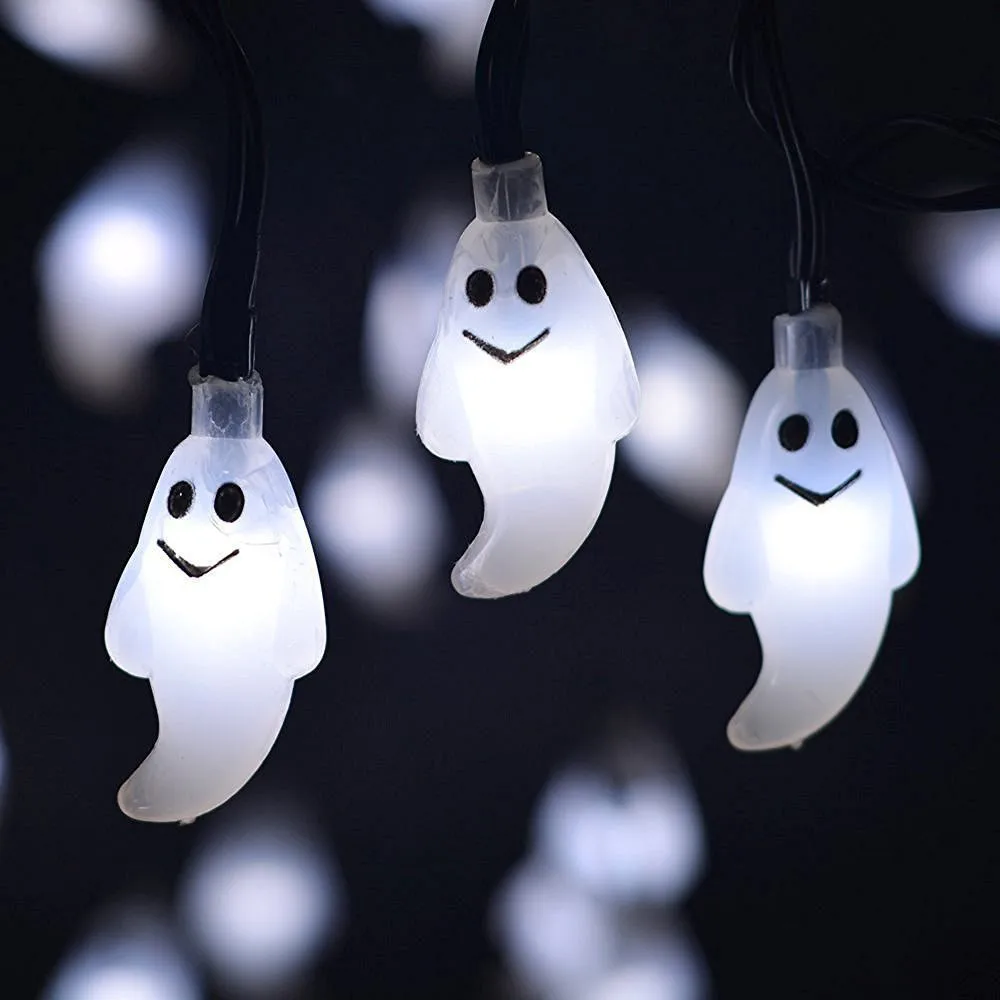 Halloween Ghost LED String Light Outdoor Decorative Atmosphere Lights Horror Garden Lamp Festival Party Decoration Supplies