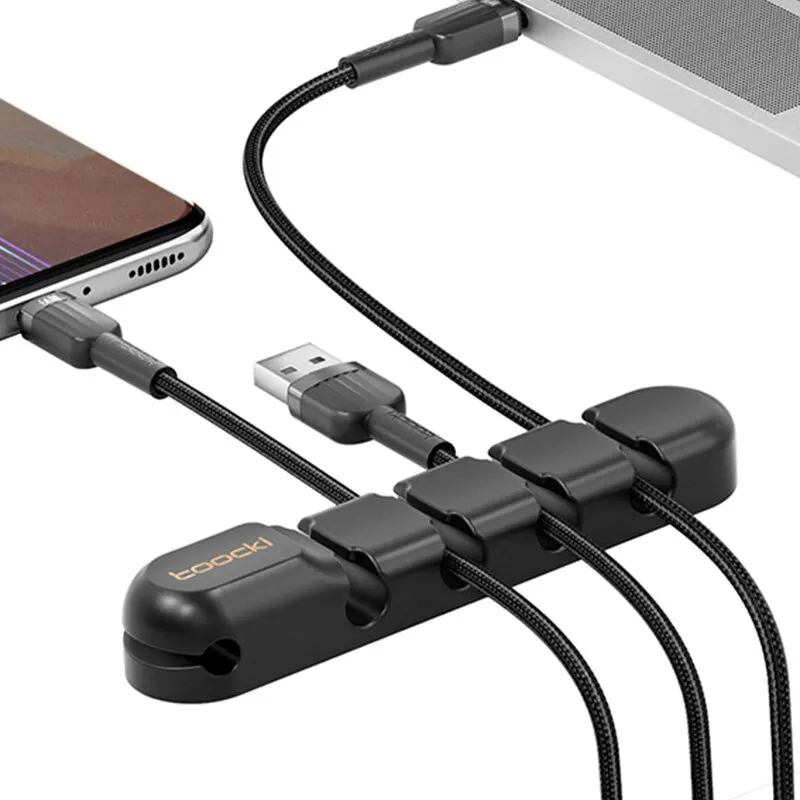Toocki Kabel Draad Organizer Management 7 Gaatje Houder Usb Desktop Winder Clip Flexibel Voor Muis Toetsenbord Usb Type C Kabel - afbeelding 2
