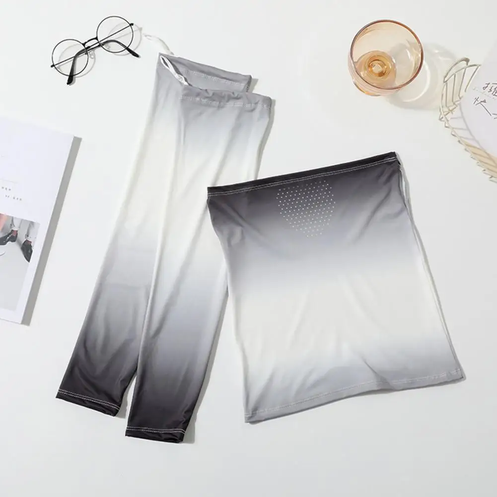 Versatile 2Pcs Face Guard Sun UV Oversleeve Set Ice Silk Cooling Arm Sleeves Thumb Buckle Cuffs Cycling Driving Beach
