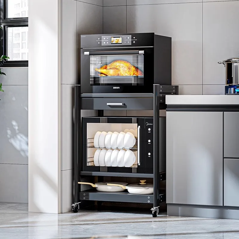 

Household multifunctional multi-layer space aluminum embedded storage rack