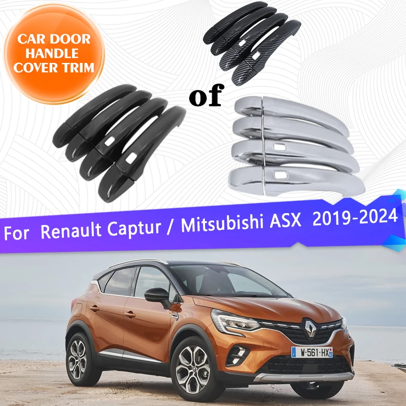 

For Renault Captur Mitsubishi ASX Accessories 2019~2024 Car Door Handle Covers Exterior Scratch Protective Decor Car Accessories