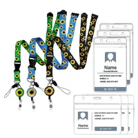 1 unidad de cordón de girasol, soporte para tarjeta de identificación, llavero, tarjeta de identificación, pase, gimnasio, soporte para tarjeta móvil, llaveros