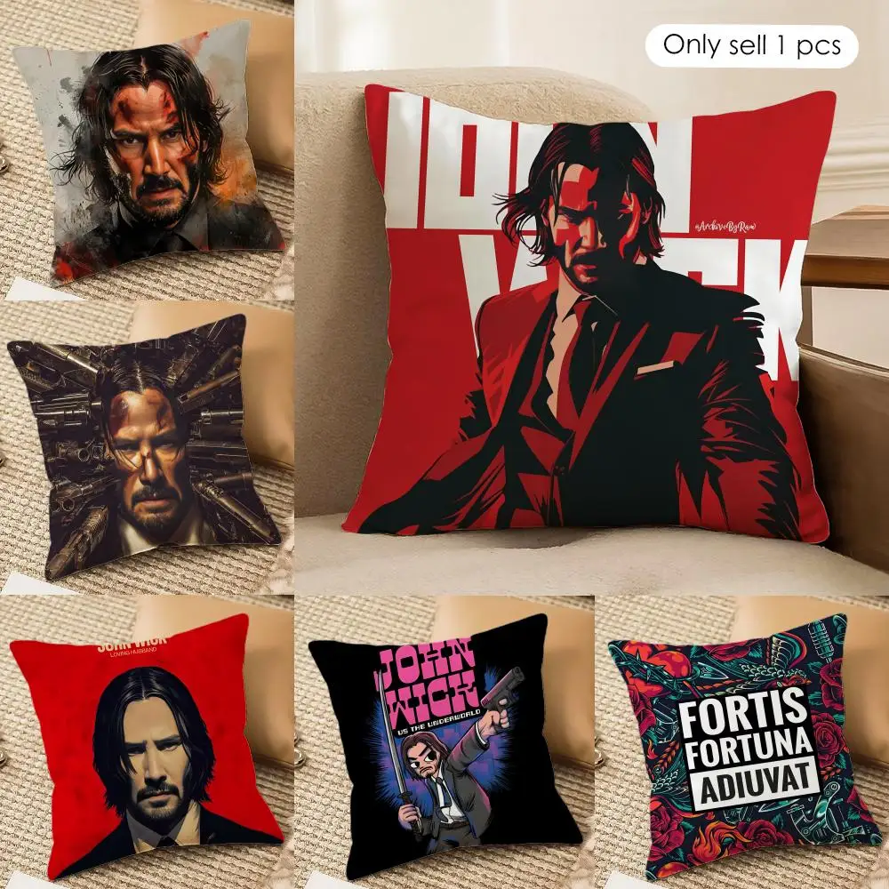 

Чехол для подушки J-John W-Wick из мягкой плюшевой ткани с двусторонним принтом, чехлы для подушек на все сезоны, декор для дома