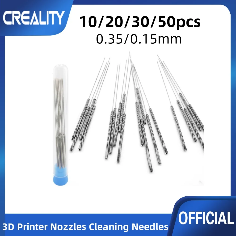 

50/30/20/10 Pieces 3D Printer Nozzle Cleaning Kit, 0.35/0.15 mm Stainless Steel Needles Cleaner 3D Printer Accessory