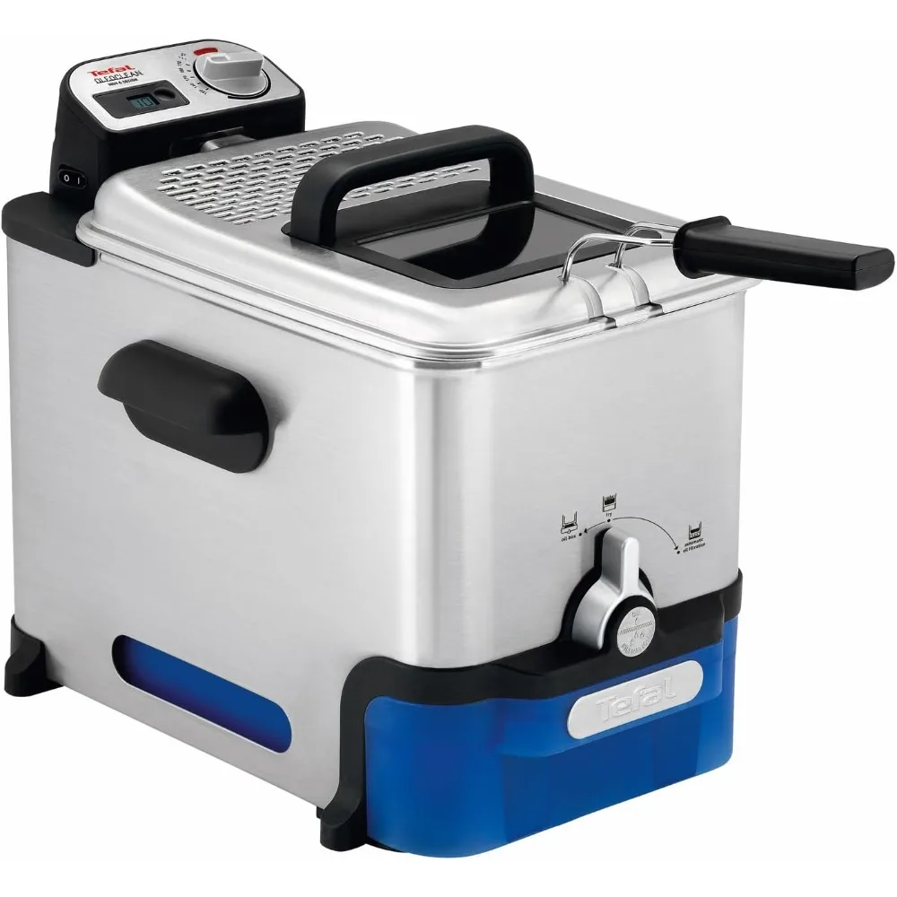 Tefal Oleoclean Pro Inox & Design Fritteuse, 2300 W, Kapazität 1,2 kg, Herausnehmbarer Ölbehälter