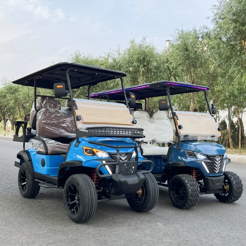 

New Design Customized 60V Lithium Battery Electric 4 Person 5000ｗ Motor 2+2 Seater Golf Carts On Sale