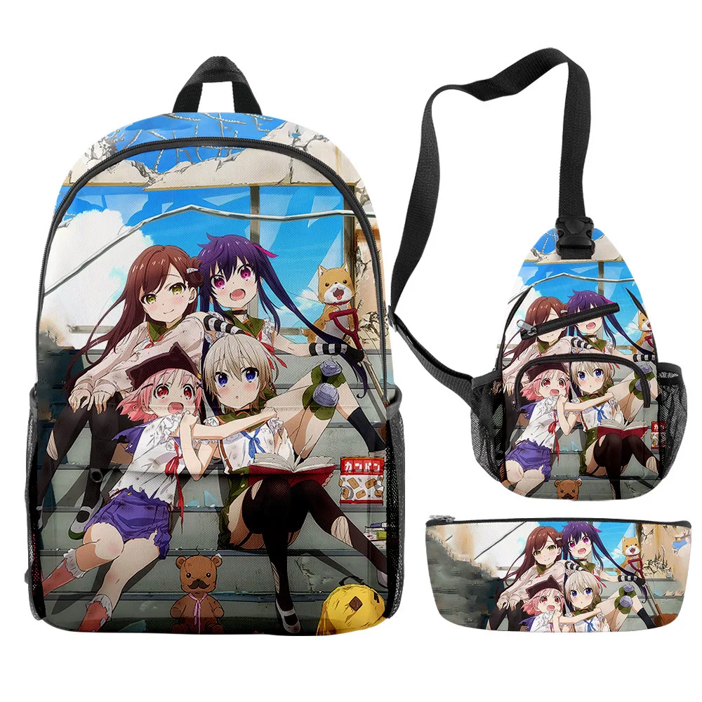 

Popular Youthful Funny School-Live 3pcs/Set Backpack 3D Print Bookbag Laptop Daypack Backpacks Chest Bags Pencil Case