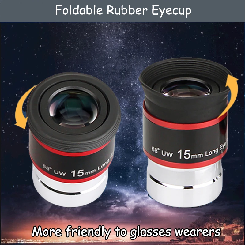 1.25 "/31.7 مللي متر 68 درجة الترا زاوية واسعة العدسة مجموعة 6 مللي متر/9 مللي متر/15 مللي متر/20 مللي متر تلسكوب اكسسوارات لمراقبة كوكب القمر #6