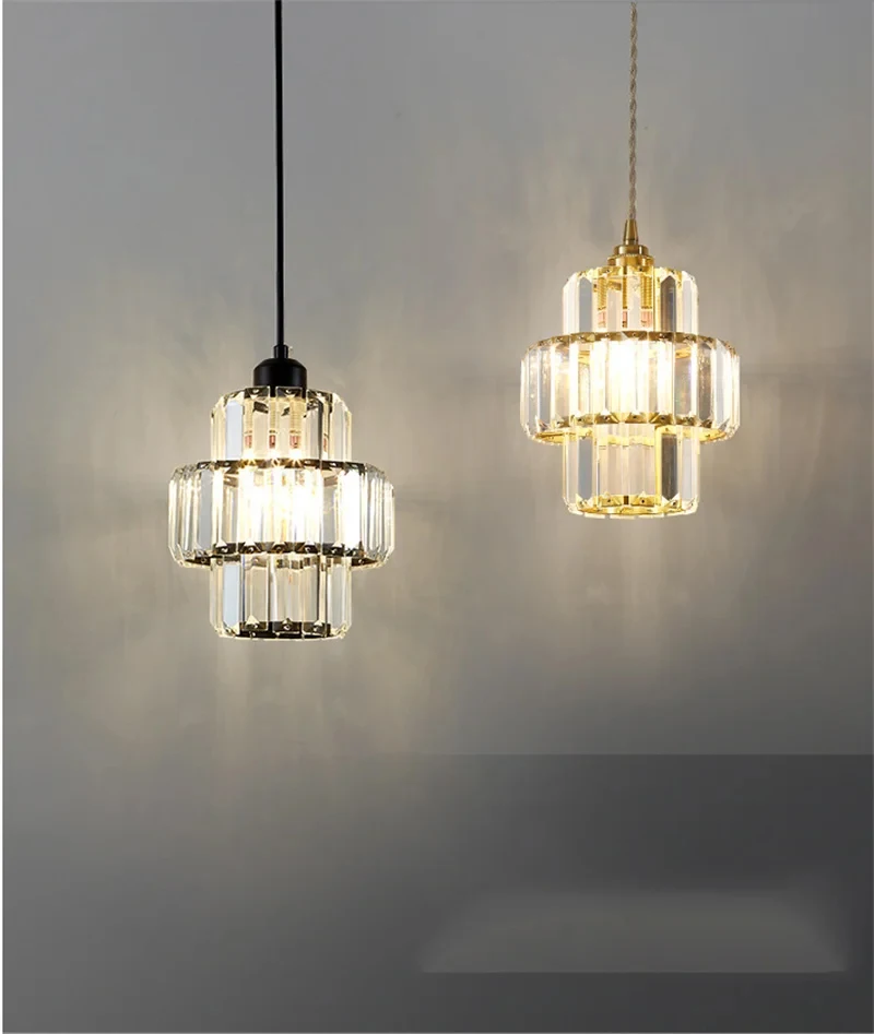 Dining Room Crystal Chandelier Golden Kitchen Island Hanging Light Interior Decor Luxury Modern Led Ceiling Lamp Pendant Light