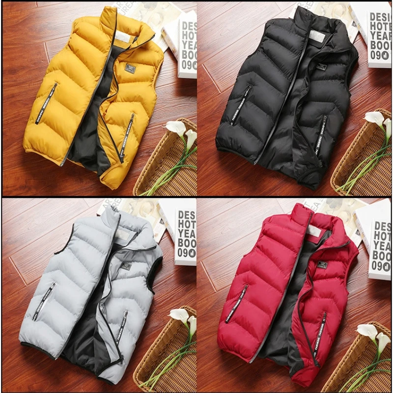 

Men Vest Slim Fit Veste Plus Size 8XL Male Winter Dowm Waistcoat Brand Clothing Vest Jacket Mens Autumn Warm Sleeveless Jacket