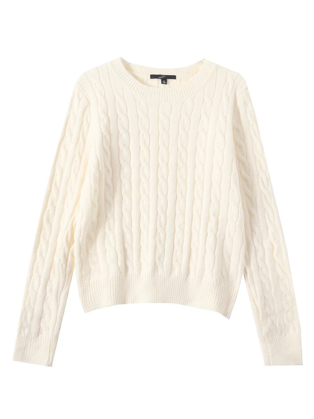 

Retro Soft round Ne Twist Pure Color Loose Long Sve Knitted Sweater Slimming Women's Top Comfortable Straight Cut Sle