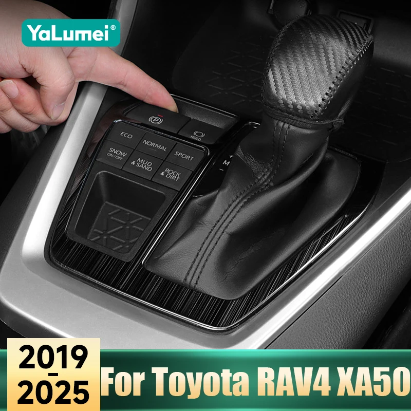 Für Toyota RAV4 XA50 Hybrid 2019 2020 2021 2022 2023 2024 2025 Edelstahl Mittelkonsole Schalthebelblende Abdeckung