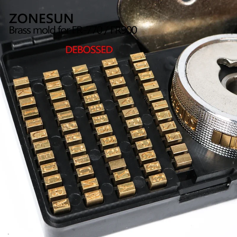 ZONESUN heat stamping alphabet set heat press machine FR900 FR770 alphabet set date coding machine letter numbers brass number