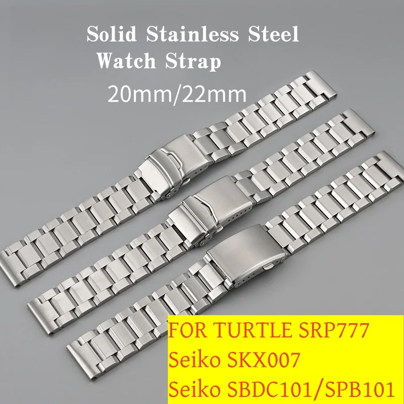 20/22 مللي متر سوار فولاذي ل Seiko SKX007/السلحفاة SRP777/ SBDC101/سامسونج/هواوي سوار الفولاذ المقاوم للصدأ قابل للتعديل ساعة اكسسوارات