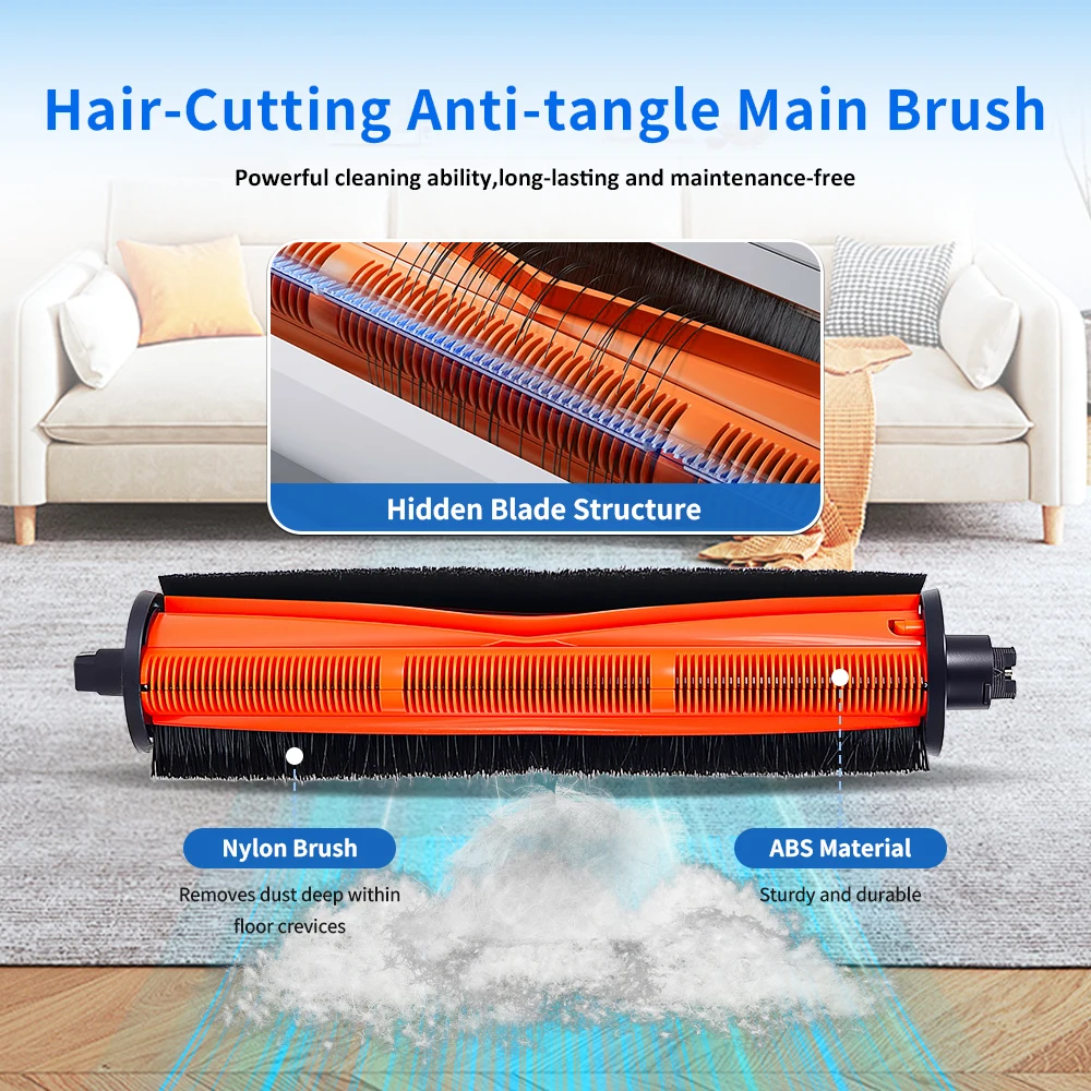 For XiaoMi X20+ X20 Plus S20+ For Mijia M30S M40 Omni 1S B116 Vacuum Part Cutting Hair Anti-Tangle Roller Brush Accessories