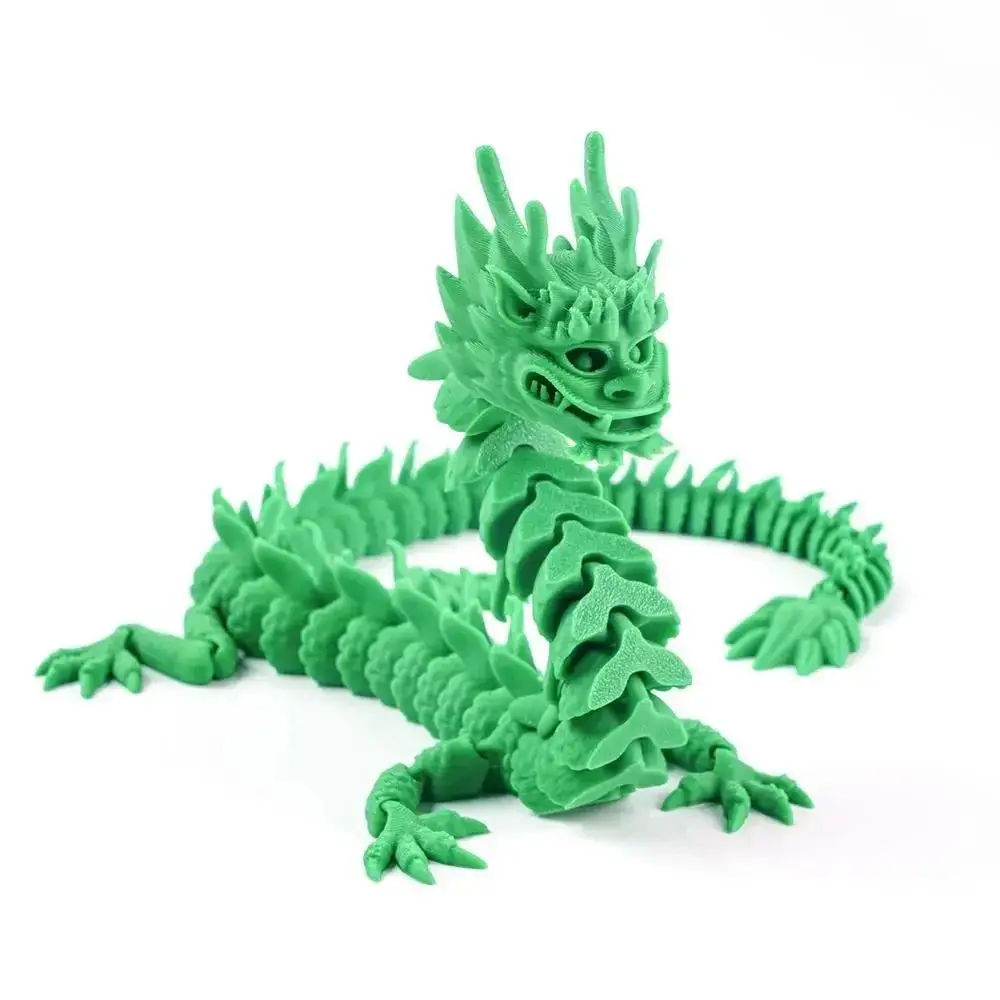 Crystal 3D Printed Crystal Dragon Poseable Joints Rotatable 3D Printed Dragon Flexible Chinese Style 3D Articulated Dragon Toys