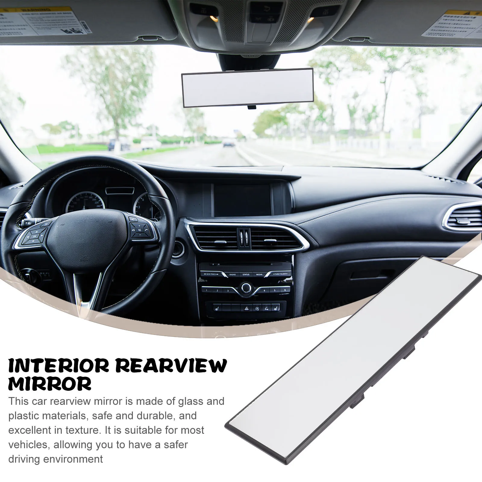 

Car Rearview Mirror Anti-Glare Large Clear Field Auto Interior Rear View Mirror Baby Monitor Safety Driving Replacement
