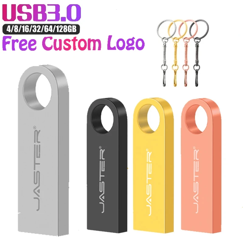 High Speed Memoria Flash Drive 8GB 32GB Pendrive 128GB 64GB Waterproof Pen Drive Flash USB 2.0 Metal Stick Key Free Custom Logo